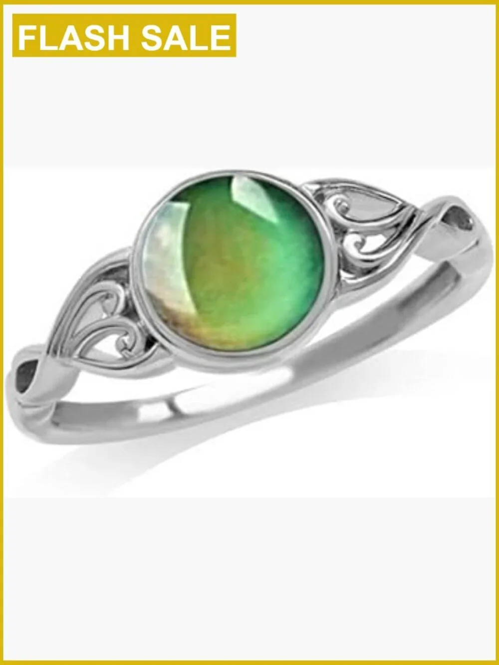 925 Sterling Silver Mood Ring CZ Eternity Band Size 9